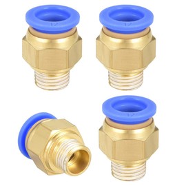 TA-VIGOR 12mm Pneumatic Push to Connect Fittings, G1/4 Male Thread Quick Connect Straight Coupler, Air Line Push Fit Connectors for Pneumatic Systems and Air Compressors, 4Pcs