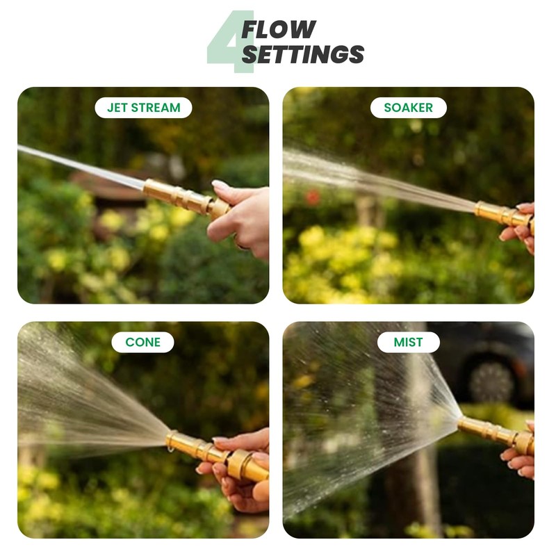 Watflow 3/4" Solid Brass Hose Nozzle - Heavy Duty High