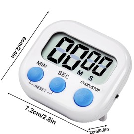 2 Pack Digital Timer - Kitchen Timer Clock with Magnetic Back for Cooking Minute Seconds Count Up Countdown, Minute Cooking Timer Alarm Clock for Classroom Gym Study Teeth Cleaning Kids Children