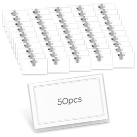 bssmmai 50PCS Name Badges, Professional Name Tag with Crocodile Clip and Safety Pin, Clear Badge ID Card Holders, Waterproof Plastic Badge Holders for School Colleges Office Conference(9x5.6cm)