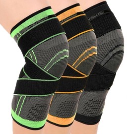 Botanique Knee Brace Support Sleeve Compression Strap Adjustable for Chronic Joint Arthritis Pain, Ligament Cartilage, Tendinitis, Muscle Pain Inflammation (Single) Unisex (Black, Large)
