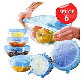 ROYAL PRODUCT Silicone Stretch Lids Multi Size Reusable Food And Bowl Covers Dishwasher And Freezer Safe (Multicolor)