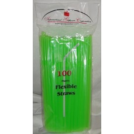 500 Drinking Straws - Flex/Flexible Drinking Straws - Lime Green - Luau - Wedding - Party - Anniversary Supplies