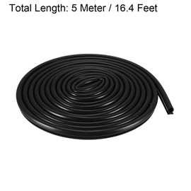 uxcell T-Slot Mount Window Weatherstrip Seal 7mm Bulb Bubble for 6mm Slot 5 Meters Long Black