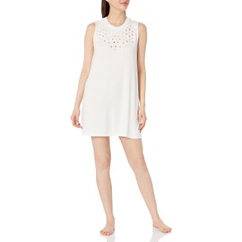 PJ Salvage Women's Loungewear Eyelet Summer Dress, White, Small