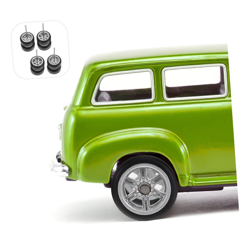 FUNOMOCYA 16 Sets Die-Cast Car Wheels with Rubber Tires, Realistic