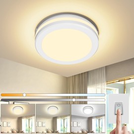 Lampara de Techo LED, JSXing Luz de Techo 20cm 18w Impermeable IP65 3000k/4000k/5000k,Luces de Techo Led Regulables para Recámara, Comedor, Cocina, Baño, Balcón, Interior y Exterior (20CM-18W)
