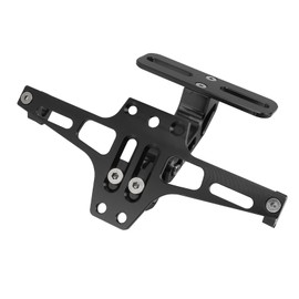 Motorcycle Number Plate Holder, Universal CNC Aluminium Alloy Adjustable Motorcycle Number Plate Holder for Motorcycle ATV (Black)