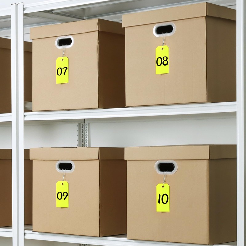 200pcs 120x60mm Yellow Threaded Labels Price Tags Plastic Emptied Rigid