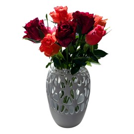 NUNOCHO'S Design. White Vase. Vases for flowers. Decorative Home Accessories. Flower Vase for Room Decor, Dining, Table, Farmhouse,Office, Wedding, Christmas, Garden & Shelf Decor. Tall vase 17 cm.