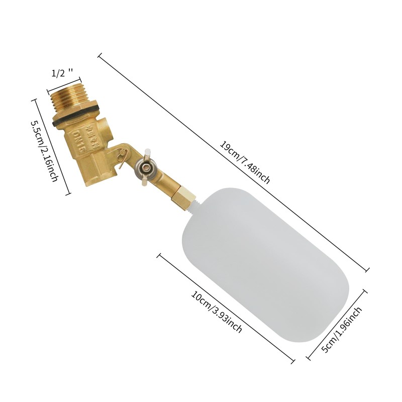 1/2‘’ Thread Float Ball Valve Brass Valve Plastic Floating Ball