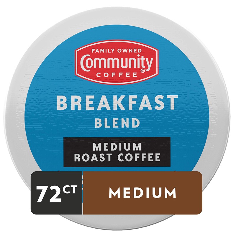 Community Coffee Breakfast Blend 72 Count Coffee Pods, Medium Roast,
