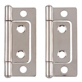 2" x 11/16" Non-Mortise Nickel Chrome Plated Hinge - Antique Cabinet, Cupboard and Other Furniture Doors Hardware | H14-H529ANP (1)