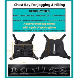 Chest Bag for Men and Women - EDC Chest Pack for Sports and Workouts, Chest Rig for Running Hiking Cycling Fly Fishing