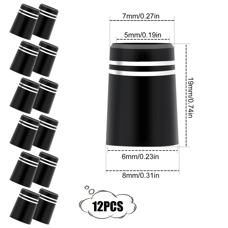 12pcs Golf Ferrules, Black Golf Tapered Ferrules 370 Golf Club