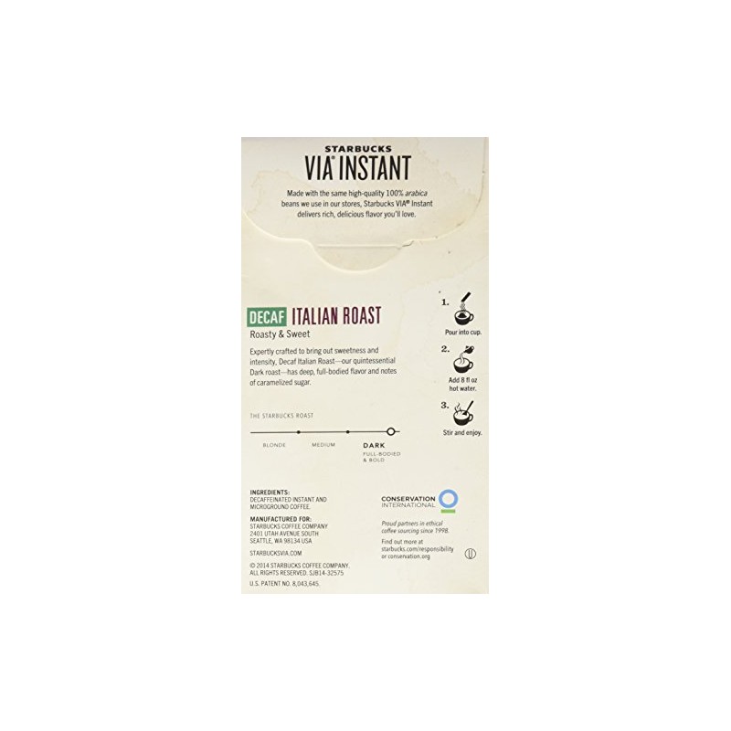 Starbucks Coffee 12-servings Extra Bold Decaffeinated Starbucks VIA Ready Brew