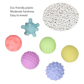 Juego de 6 Uds de Bolas Texturizadas para Bebés, Juguete de Pelota Sensorial para Apretar Multicolor Elástico Suave Divertido para Niños para el Hogar (Color cálido)
