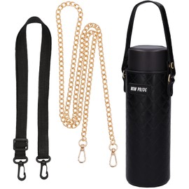 Riotona Water Bottle Cover, Water Bottle Case, 3 Different Belts, Plastic Bottle Holder, 16.9 fl oz (480 ml), 16.9 fl oz (500 ml) (Black)