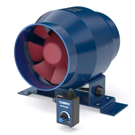 TURBRO AirSupply ES4, 4 Inch Inline Duct Fan with Solid Metal Case, 195 CFM Quiet Vent Fan with Variable Speed Controlled for Grow Tent and Ventilation