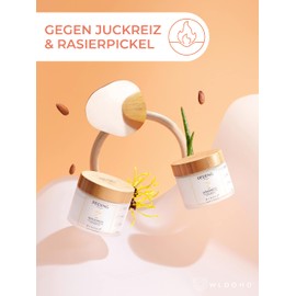 WLDOHO® Sustainable Body Scrub I Body Scrub Against Shaving Pimples, Irritations and Shaving Burn I 200 ml Refreshing Exfoliating for the Body I Gently Cleans & Moisturises | 100% Vegan