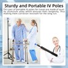 IV Intravenous Foldable Pole Stand, Portable Collapsible IV Pole Stand