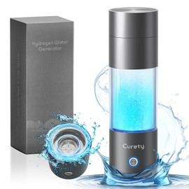 Curety Hydrogen Water Bottle, 4000PPB Hydrogen Water Generator with SPE PEM Tech, 11OZ Food-Grade PC Hydro Water Machine, Health Care Gifts for Husband, Wife, Family, Friends, Travel