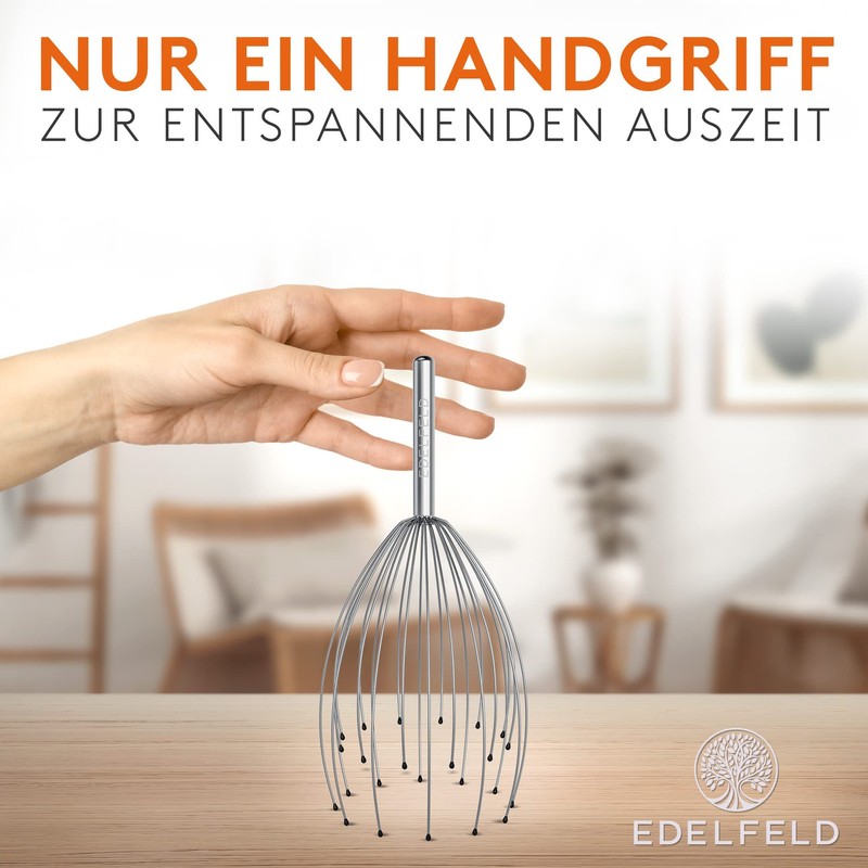 EDELFELD Head Massage Spider with 24 Fingers [with Gift Packaging