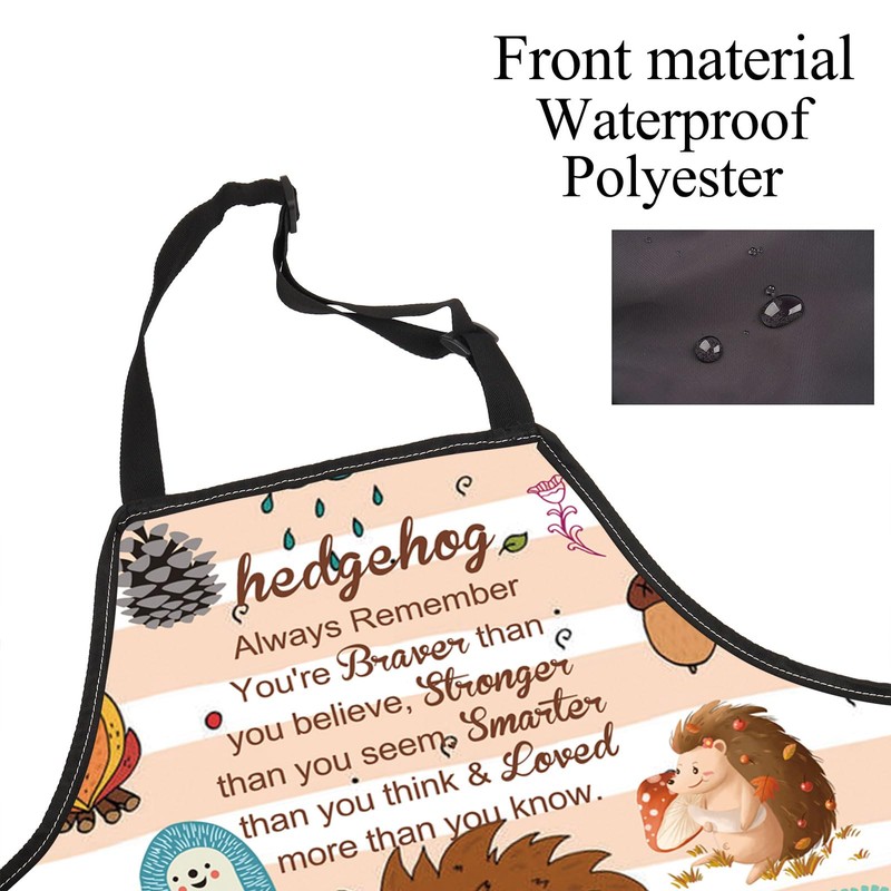 BNQL Hedgehog Apron with Pockets - Funny Kitchen Apron Gift