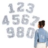Number Iron on Patches Rhinestone Heat Transfer Stickers 0-9 Craft