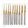10pcs End Mill Cutter Drill Bits, Titanium Coated End Mill