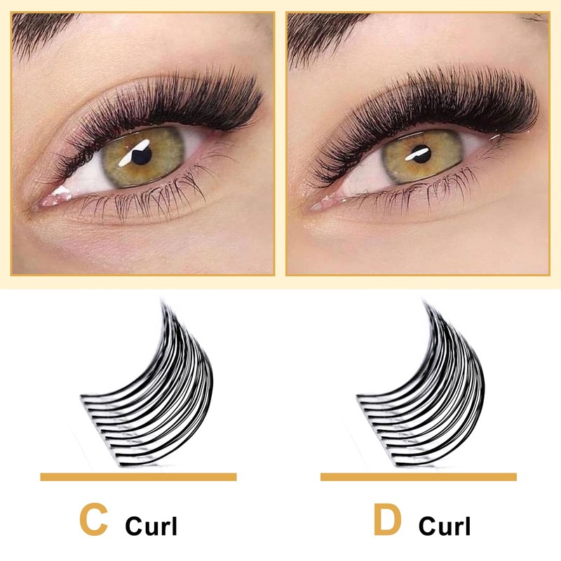 B&Qaugen Pre-made Eyelash Fans, 4D-D-0.07-15 Long Foot, Pre-made Fans, Eyelash