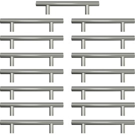 AwmnSrman Kitchen Cabinet Handles Kitchen Handles Cabinet Handles 15 Pieces 96mm Stainless Steel Holes Installation Silver Holes Installation