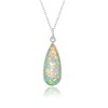 GEMKORA Opal Crystal Pendant Necklace, Fire Play Gemstone, Birthstone Crystal,