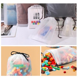 Shoe Bag, Wanfoou 20 Pcs Water Resistant Shoe Bags for Travelling, Shoe Bags for Travel Clear, Travel Shoe Bags Translucent Shoe Organizer for Packing Clear Drawstring Travel Shoe Bag for Luggage