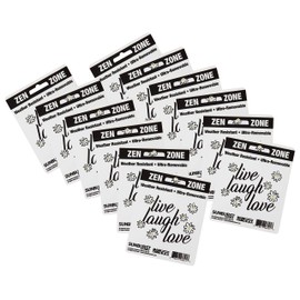 Sunburst Systems 6245 Zen Zone Decal, Live Laugh Love Decal, 12 Pack