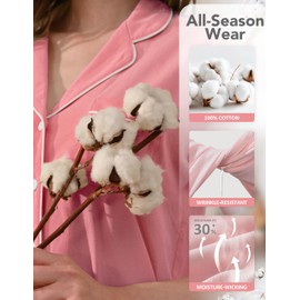 NAP BOUND Cotton Womens Pajamas Sets Button Down Short Sleeve and Shorts with Pockets Pjs 2 Piece Peach Notch Collar Lounge Sets XS-XXL Soft Sleepwear (ShortPeach,M)