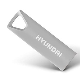 HYUNDAI Bravo Deluxe Memoria USB 2.0 Tipo Llavero Flash Drive Metal 32 GB, – Velocidad de Lectura: hasta 10 MB/s, Velocidad de Escritura, Color Plata