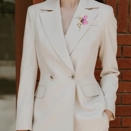 Zircon Ballet Girls Brooch Pin,Rhinestone Girl Suit Lapel Pin Colorful Acrylic Butterfly Wing Angel Wings Brooch Jewelry for Women Gifts (Red)