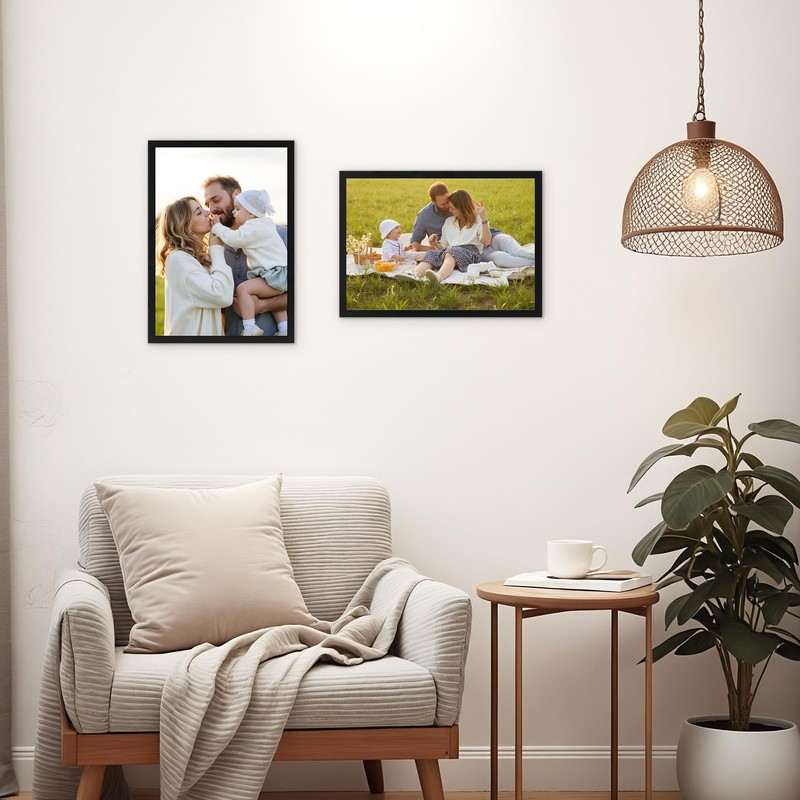 Hoikwo Pack of 3 Picture Frames A4 Modern Black Photo