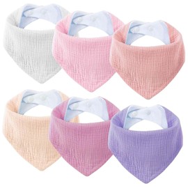 SLOSH Baby Bib for Newborns Baby Bib Triangle Scarf Neckerchief Burp Cloth Cotton for Babies Toddlers Girls Boys Unisex Set Press Stud, pink