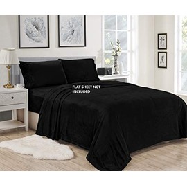 FAITH, HOPE, LOVE HOME DÉCOR Luxury Elegance 2 Piece Twin Size Extra Soft Velvet Touch Microplush Sheet Set - Black