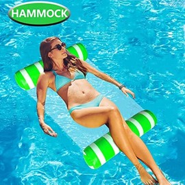 BLOFUN 2 Pack Water Swimming Pool Float Hammock,Pool Float Lounger,Water Hammock Lounger, Swimming Floating Bed Hammock,Comfortable Inflatable