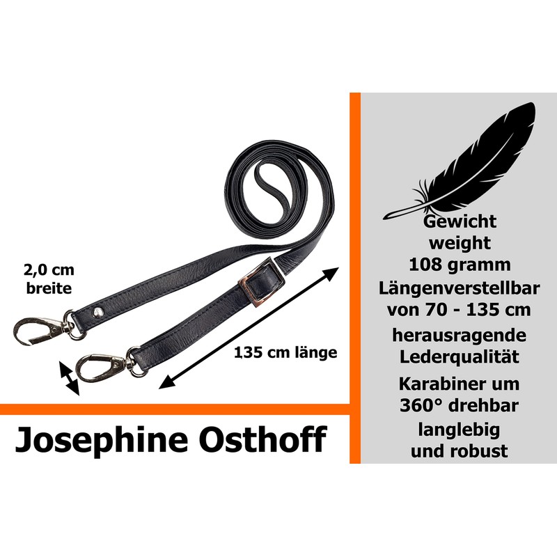 Josephine Osthoff Handtaschen-Manufaktur 2 cm Leather Shoulder Strap, Genuine Leather