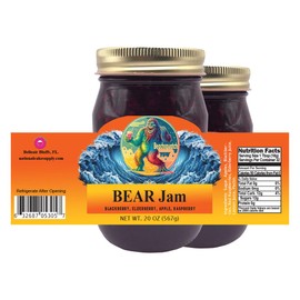 Beachsquatch BEAR Jam (Blackberry, Elderberry, Apple, Raspberry) Jam, 20 ounce jar - 2 PACK