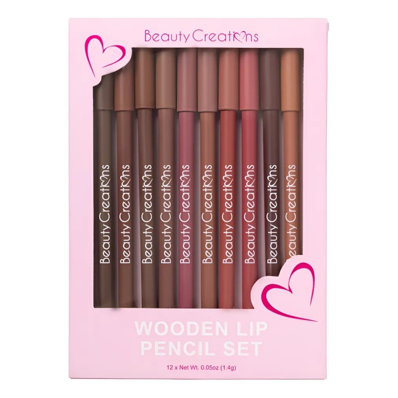 Beauty Creations - Set 12 Delineadores Wooden Lip Pencil Variado