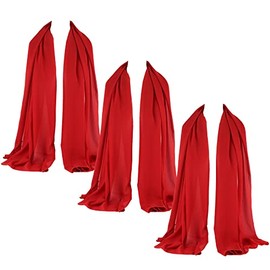 ZAKIRA Chiffon Scarf Sheer Wrap for Women Pack of 3 (Red)