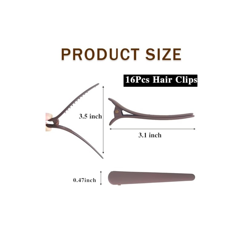 16 pinzas para el cabello mate con forma de pico