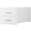 BOLUO Stackable Storage Drawers Closet Organizers and Storage Fabric White