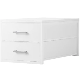 BOLUO Stackable Storage Drawers Closet Organizers and Storage Fabric White 2 Drawer Dresser for Bedroom Modern