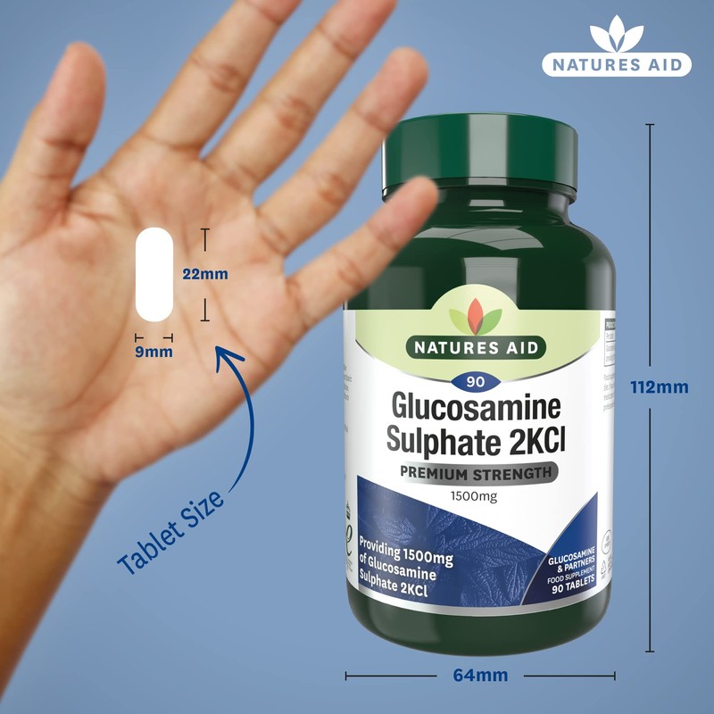 Natures Aid Glucosamine Sulphate 1500 mg, High Strength, Salt Free,